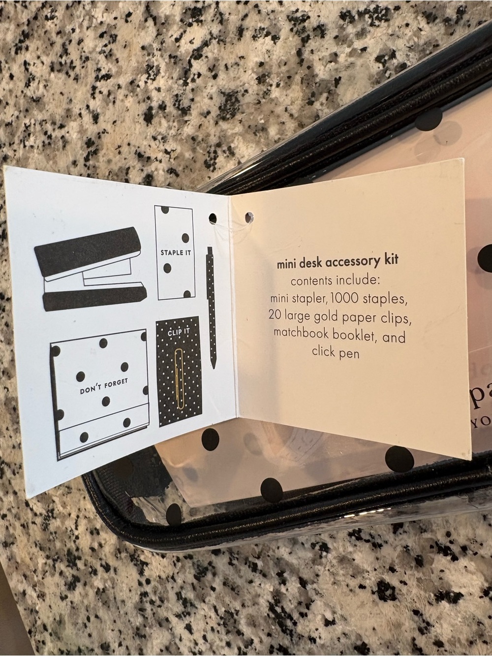 Kate Spade New York Decorative Desk Gift Set Classic Black Kate Dot - Picture 7 of 8